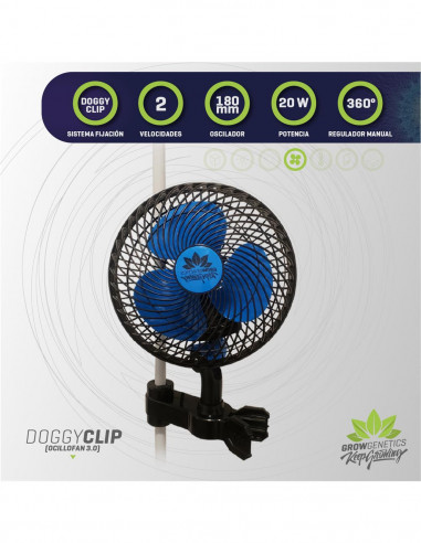 Ventilador Oscillofan DoggyClip - Grow Genetics