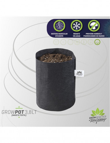 Maceta Textil 3.8 Lt (Pack 5 Unid) - Grow Genetics